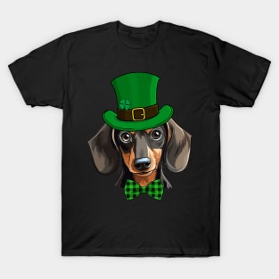 Dachshund Patricks Day Hat Funny St Patricks Day Boys Kids T-Shirt